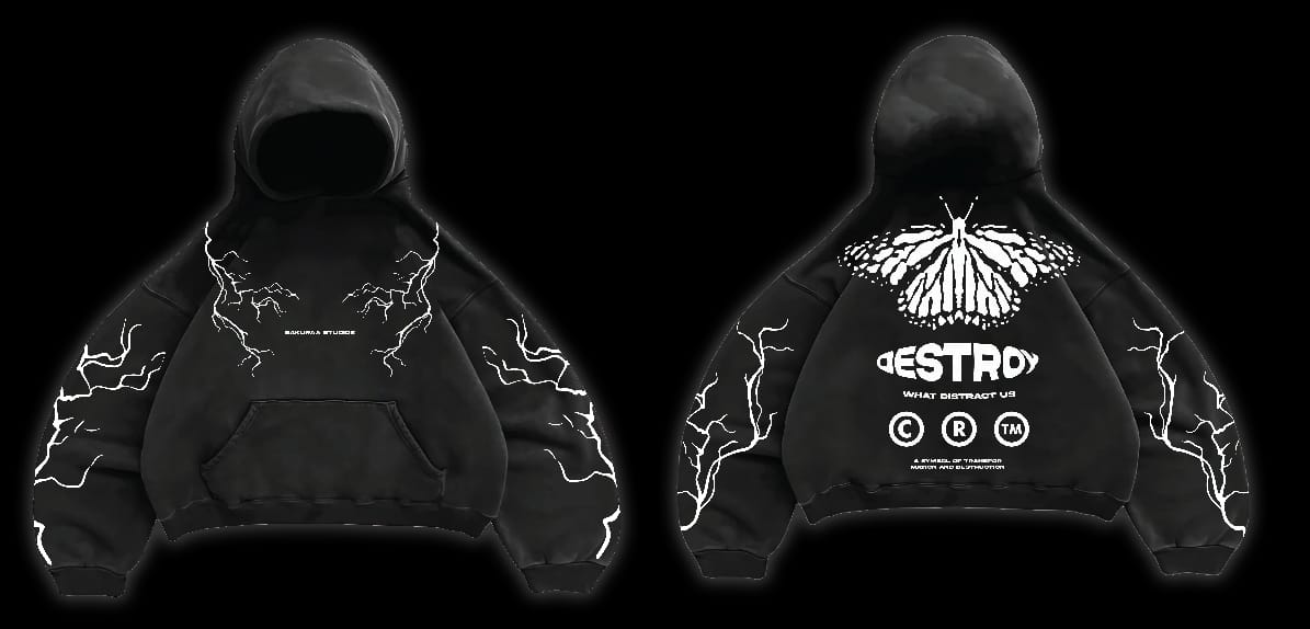 Destroy What Distract Us Designed Oversized Hoodie