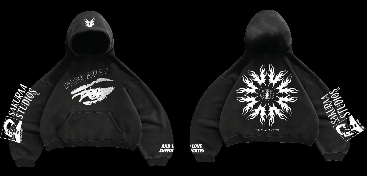 Fade Away Designed Oversized Hoodie