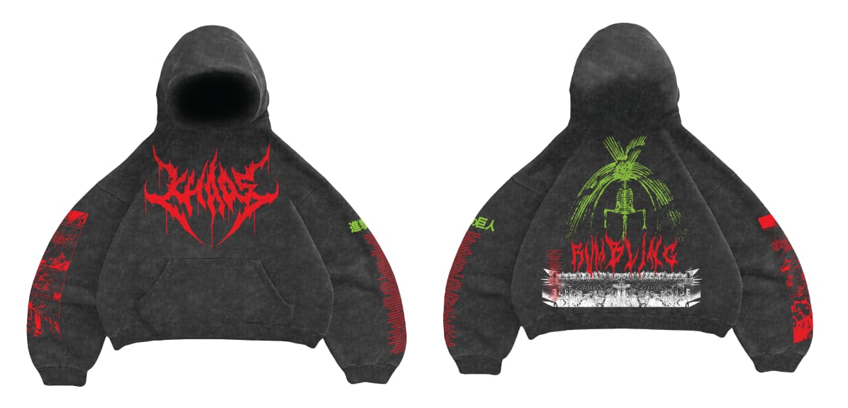 Rumbling Designed Oversized Hoodie