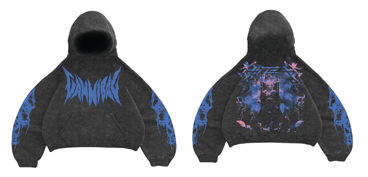 Cannibal Designed Oversized Hoodie