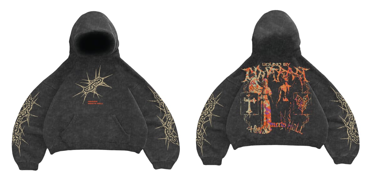 Heaven Meets Hell Designed Oversized Hoodie